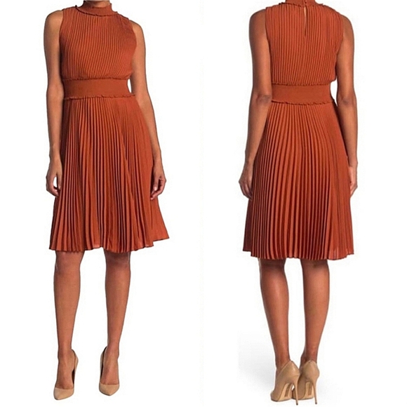 NANETTE LEPORE Pleated Midi Dress, New w/ Tags, 10 - Picture 1 of 13